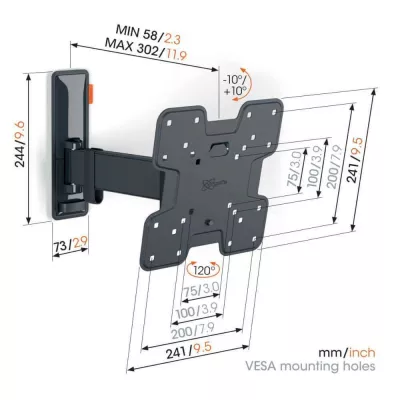 Vogel's TVM 3225 Black | Support TV Orientable à Genève | Digistore.ch