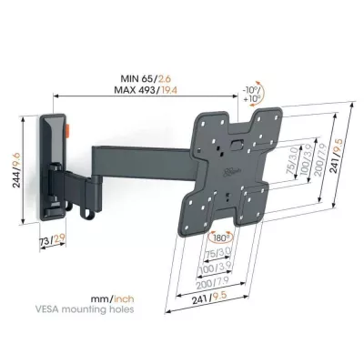 Vogel's TVM 3245 Black | Support TV Orientable à Genève | Digistore.ch