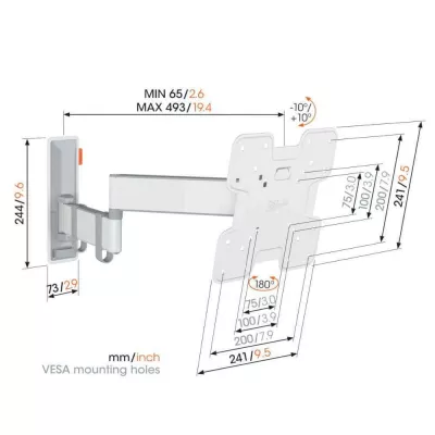 Vogel's TVM 3245 White | Support TV Orientable à Genève | Digistore.ch