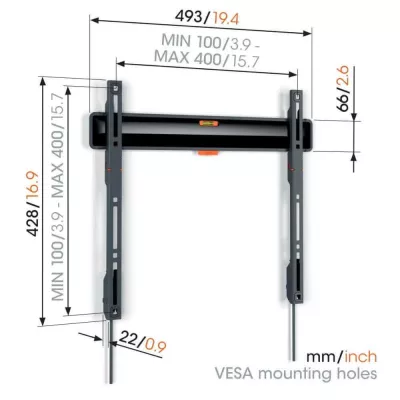 Vogel's TVM 3405 Black | Support TV Fixe à Genève | Digistore.ch