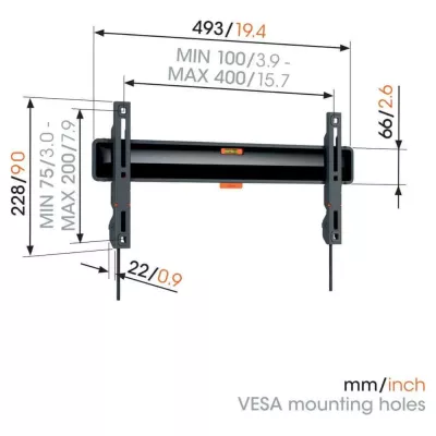 Vogel's TVM 3405 SP Black | Support TV OLED Fixe à Genève | Digistore.ch