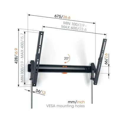 Vogel's TVM 3615 Black | Support TV Inclinable à Genève | Digistore.ch