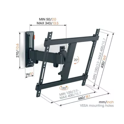Vogel's TVM 3425 Black | Support TV Orientable à Genève | Digistore.ch