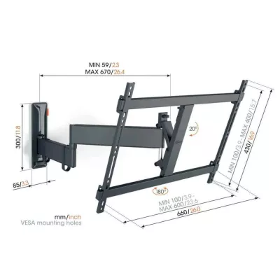 Vogel's TVM 3645 Black | Support TV Orientable à Genève | Digistore.ch