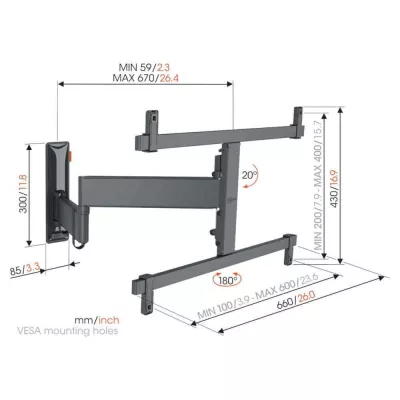 Vogel's TVM 3665 Black | Support TV OLED Orientable à Genève | Digistore.ch