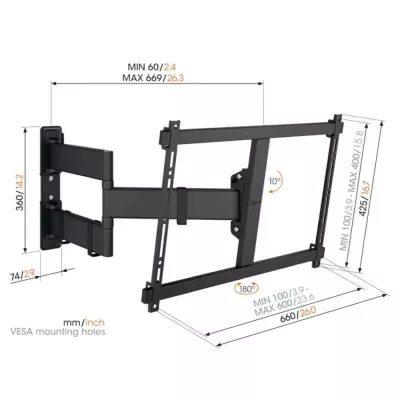 Vogel's TVM 3845 Black | Support TV Orientable à Genève | Digistore.ch