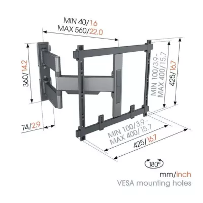 Vogel's TVM 5445 Black | Support TV Orientable à Genève | Digistore.ch