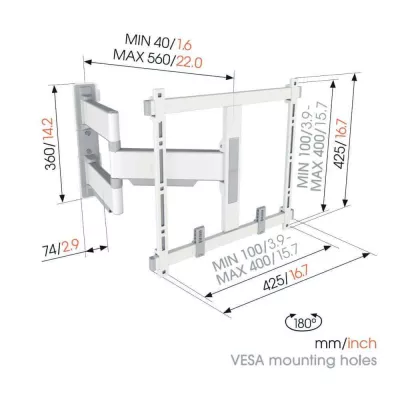 Vogel's TVM 5445 White | Support TV Orientable à Genève | Digistore.ch