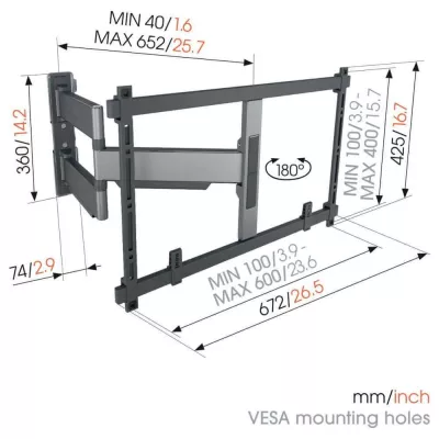 Vogel's TVM 5645 Black | Support TV Orientable à Genève | Digistore.ch