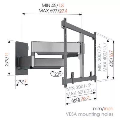 Vogel's TVM 5855 Black | Support TV Orientable à Genève | Digistore.ch