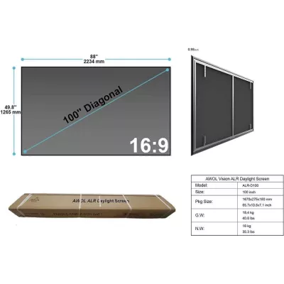 Awol Daylight ALR-D120 | ALR 120 inch fixed projection screen à Genève | Digistore.ch