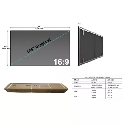 Awol Cinematic ALR-C150 | ALR 150 inch fixed projection screen à Genève | Digistore.ch
