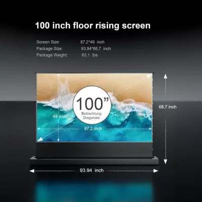 Awol Cinematic+ ALR-F210C | ALR 100 inch Motorized Floor Rising Acoustic Screen à Genève | Digistore.ch