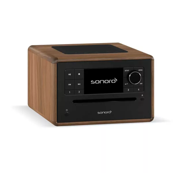 Sonoro Elite Walnut Black | Système de Musique Polyvalent : Streaming, CD et Radio