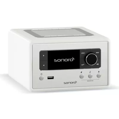 Sonoro Relax Gloss White | Radio Internet Compacte pour une Détente Instantanée à Genève | Digistore.ch