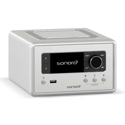 Sonoro Relax Gloss Silver | Radio Internet Compacte pour une Détente Instantanée à Genève | Digistore.ch