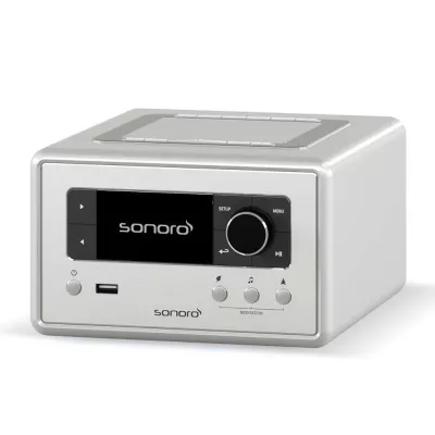 Sonoro Relax Gloss Silver | Radio Internet Compacte pour une Détente Instantanée à Genève | Digistore.ch