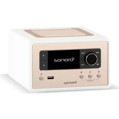Sonoro Relax Matte White Rose Gold | Radio Internet Compacte pour une Détente Instantanée à Genève | Digistore.ch
