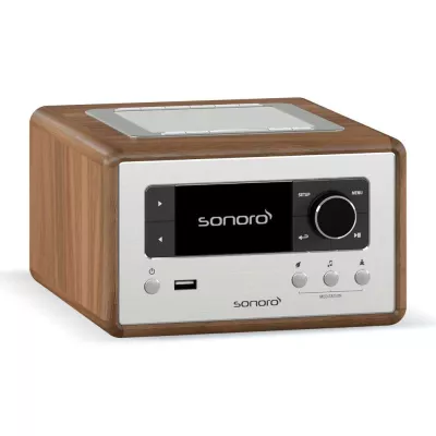 Sonoro Relax Walnut Silver | Radio Internet Compacte pour une Détente Instantanée à Genève | Digistore.ch