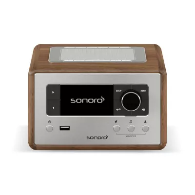 Sonoro Relax Walnut Silver | Radio Internet Compacte pour une Détente Instantanée à Genève | Digistore.ch