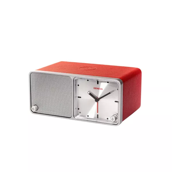 Geneva Time Red | Soldes | Réveil Bluetooth avec chargeur induction